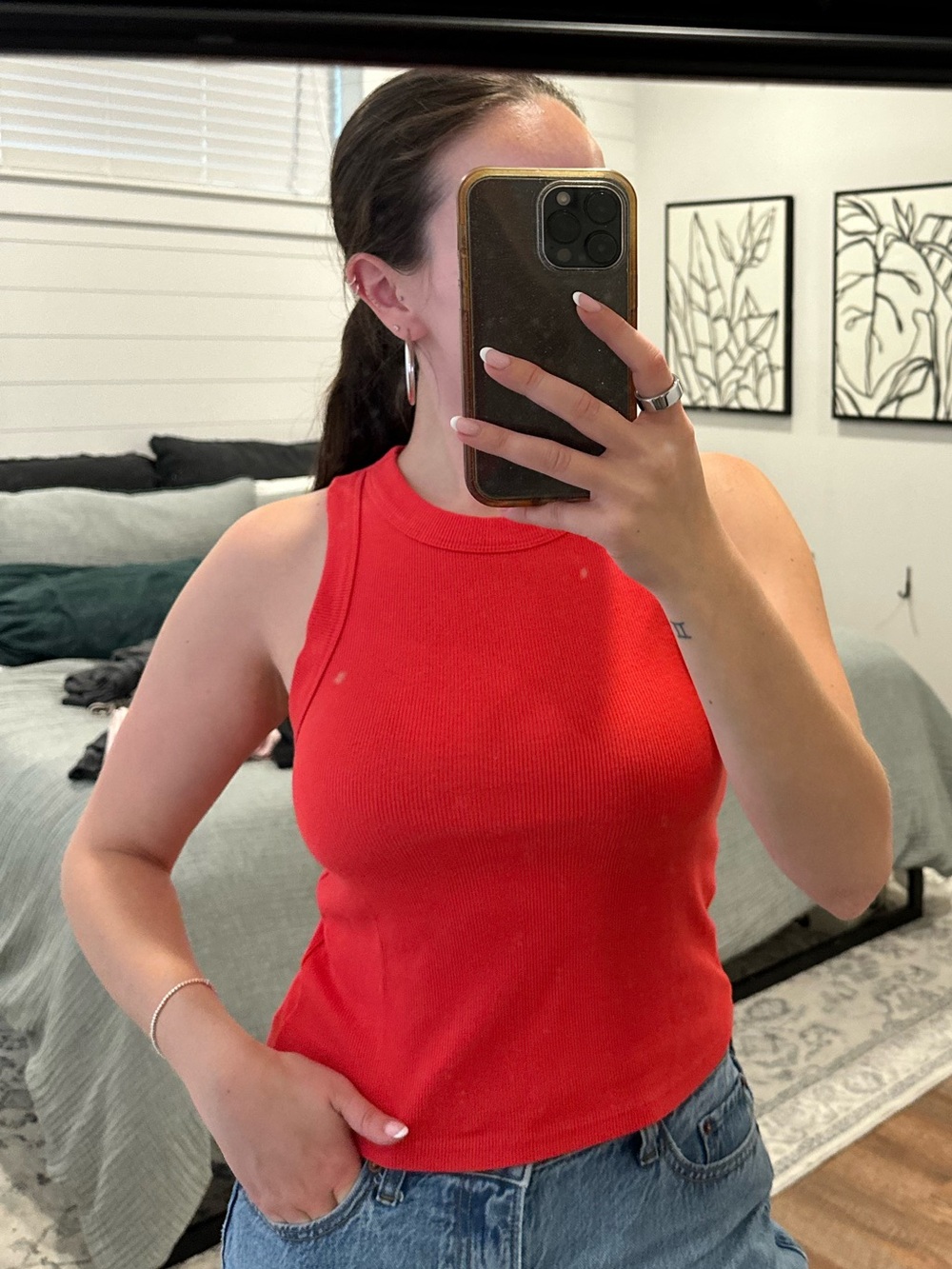 Old Navy Red Snug Tank Top